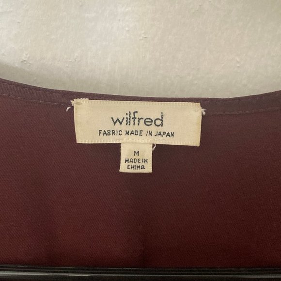 Aritzia Wilfred Anemone Wrap Blouse w/ Ties in Burgundy Red Long Sleeve - Size M - Picture 8 of 9